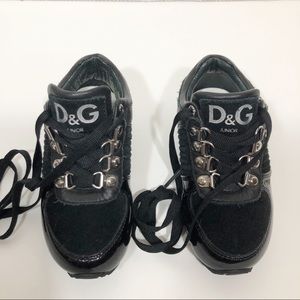 Toddler Dolce & Gabbana junior black sneakers size 7.5.
